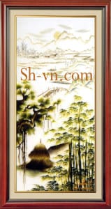 乡村风景画手工刺绣＝可愛的故鄉　2218＝SHVN 2118-45cm x 100cm (2)